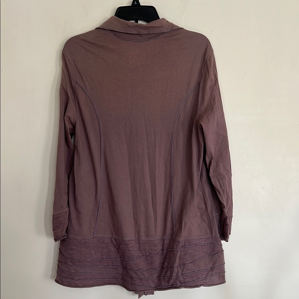 Bella Amore Brown 3/4 Sleeve Button Down Tunic - Picture 7 of 10